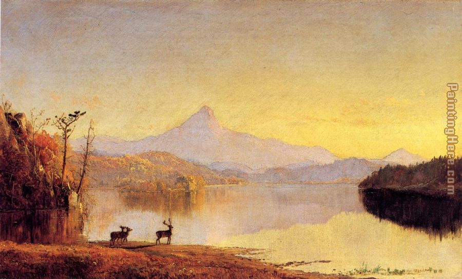Lake Scene, Mount Chocorua painting - Jasper Francis Cropsey Lake Scene, Mount Chocorua art painting